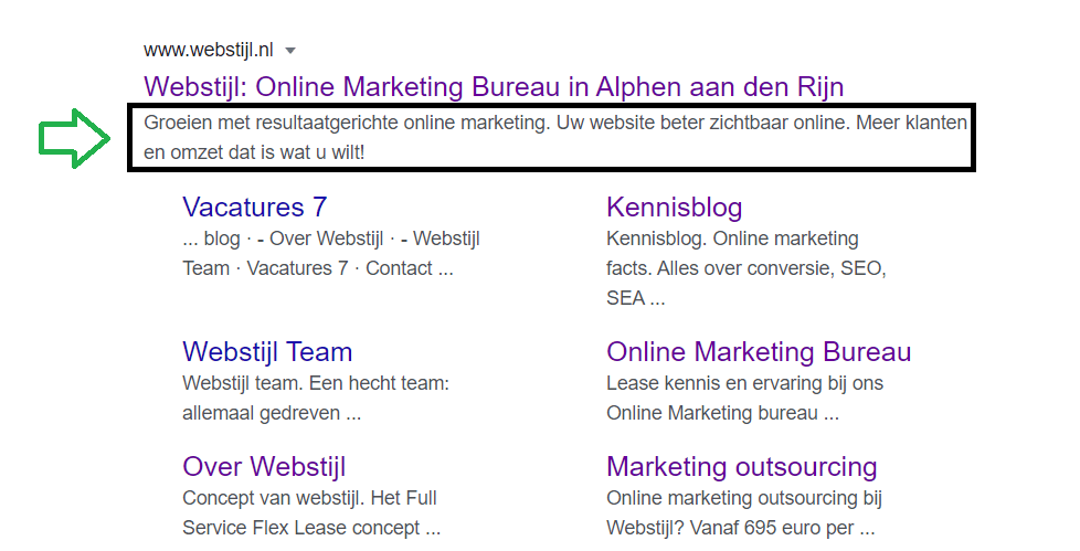 meta description voorbeeld van Webstijl meta description voorbeeld van Webstijl