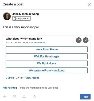 LinkedIN polls LinkedIN polls